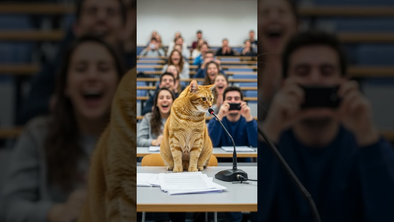 Let the purrfessor begin. Watch this cat master the art of balance 
