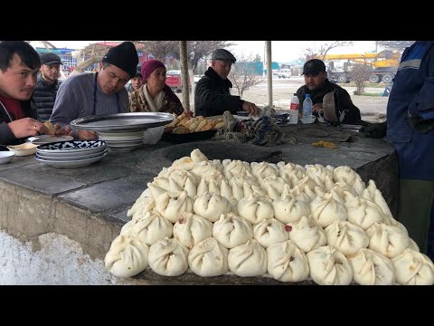 Сьедают так быстро, что не успевает остыть!Узбекская самса и базарный плов!Узбекистан!