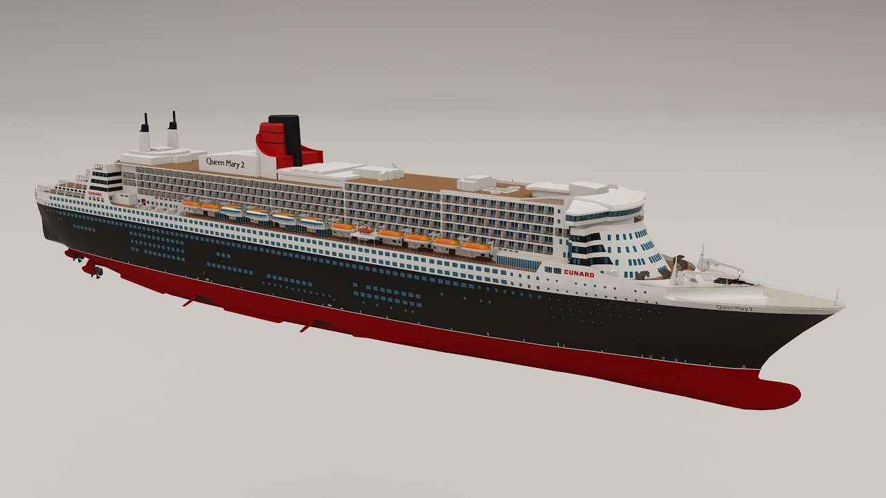 Queen Mary 2 3D Model Update 2 YouTube