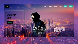 Alan Walker Landing Page Using Html & Css screenshot 1