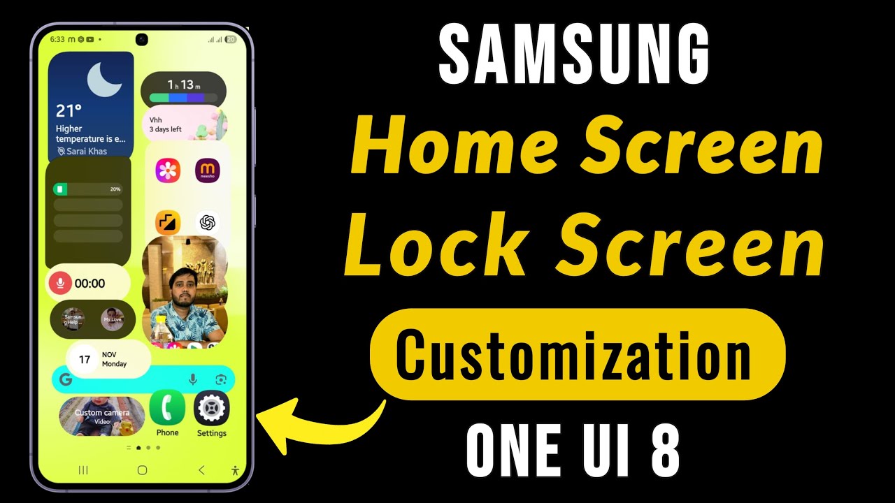Samsung ONE UI 8 Home Screen &amp; Lock Screen Customization - YouTube