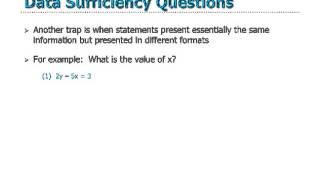 Typical Traps in GMAT Data Sufficiency Questions