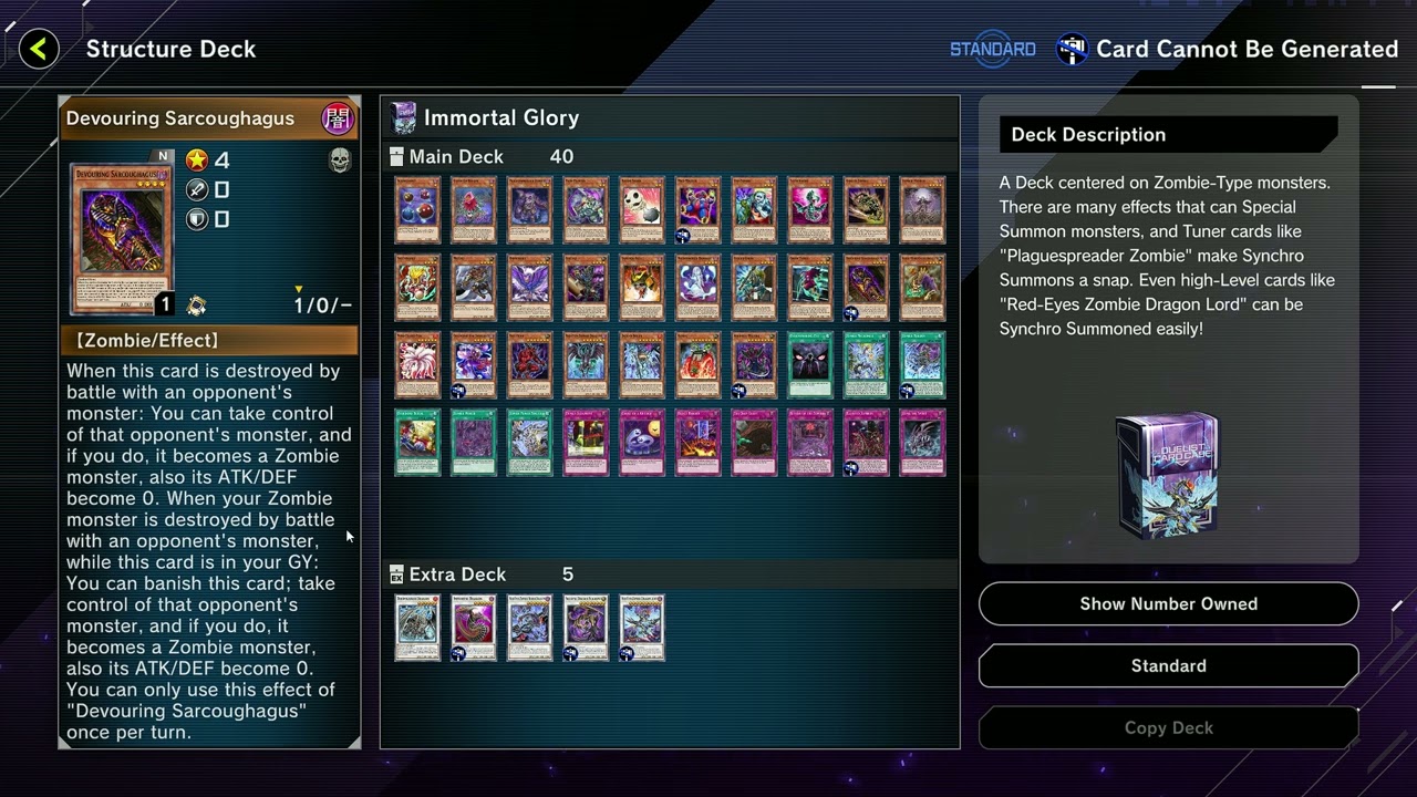 Yugioh Master Duel Immortal Glory Structure Deck! Zombie Deck Build!  Red-Eyes Zombie! Ultra Rare!