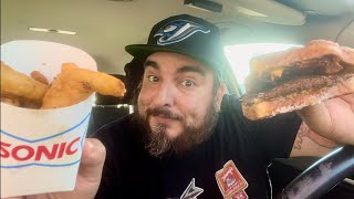 Sonic Bacon Peppercorn Ranch Grilled Cheeseburger Review Sonic Pickle Fries Review