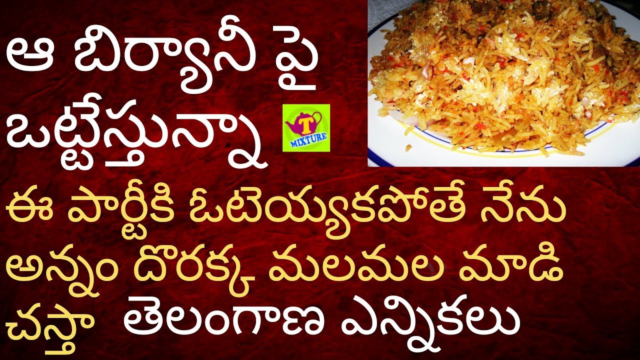 తెలంగాణ ఎలక్షన్లు మటన్ బిర్యానీ మీద ఒట్టు మీ పార్టీకే ఓటేస్తా : పార్ట్ 4 tmixture MUTTON BIRYANI