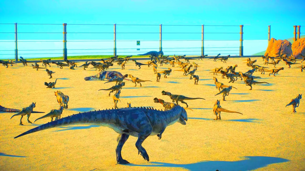 250 dinosaurs vs 2 large dinosaurs