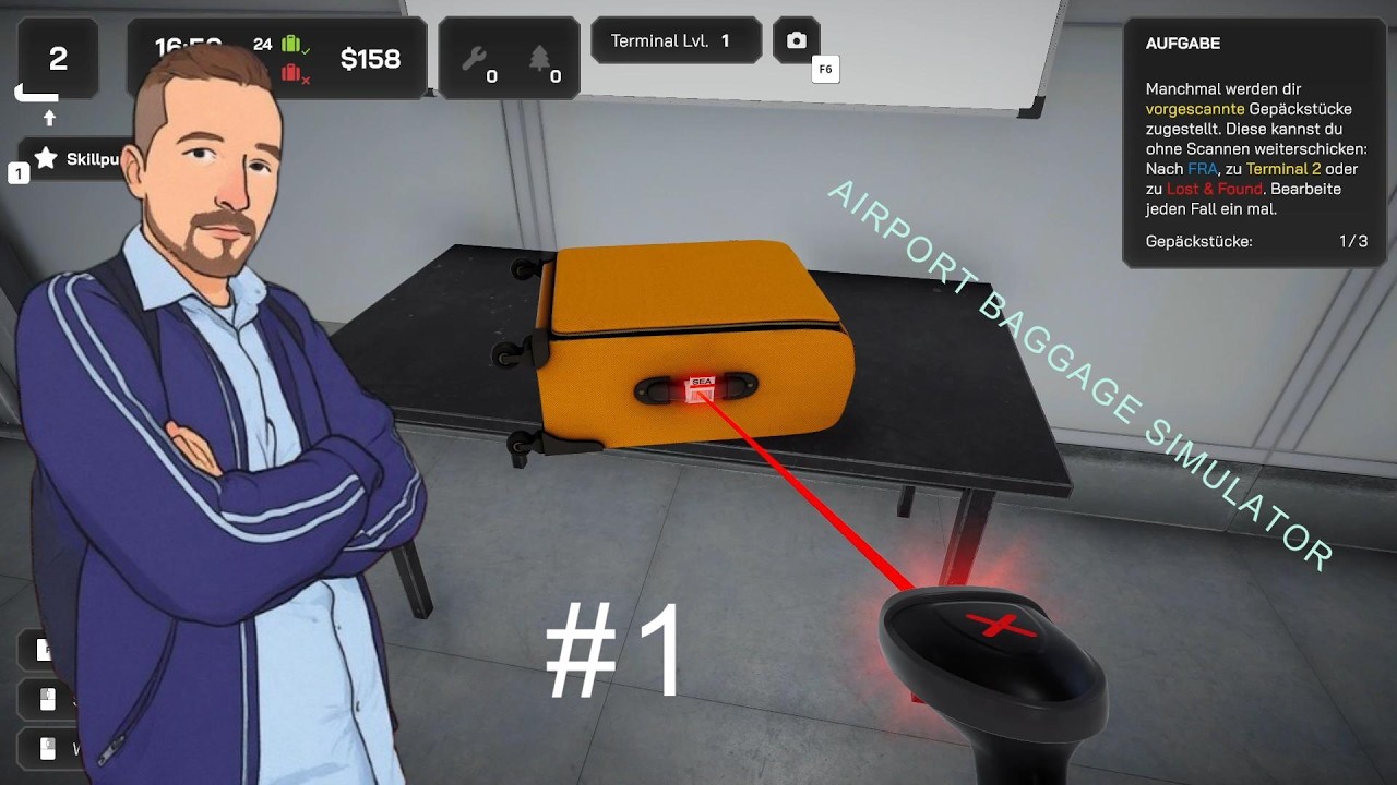 AIRPORT BAGGAGE SIMULATOR- ERSTEINDRUCK-DEMO#1|Let's Play Deutsch