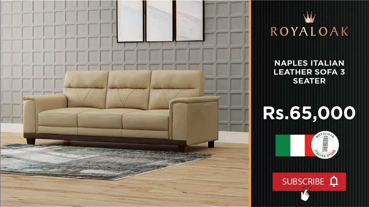 Royaloak Naples Italian Leather Sofa 3 Seater
