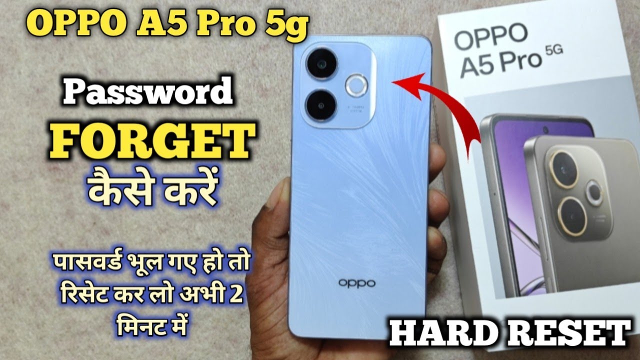 Oppo A5 Pro 5g 🔐 Unlock Without Pc ✓ Hard Reset ✓ Pattern Lock