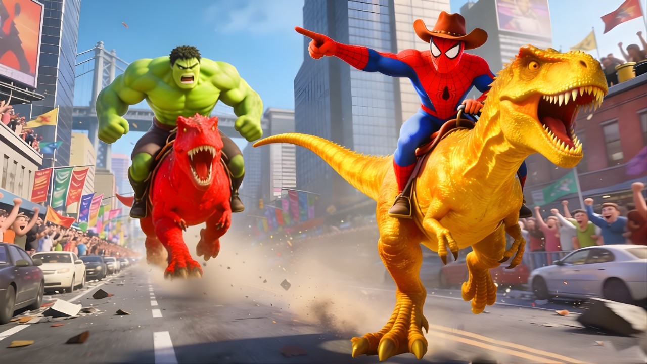 SPIDERMAN Wins The Magic Legendary Dinosaur T-Rex Racing Championship l GTA 5 Epic Racing Challenge