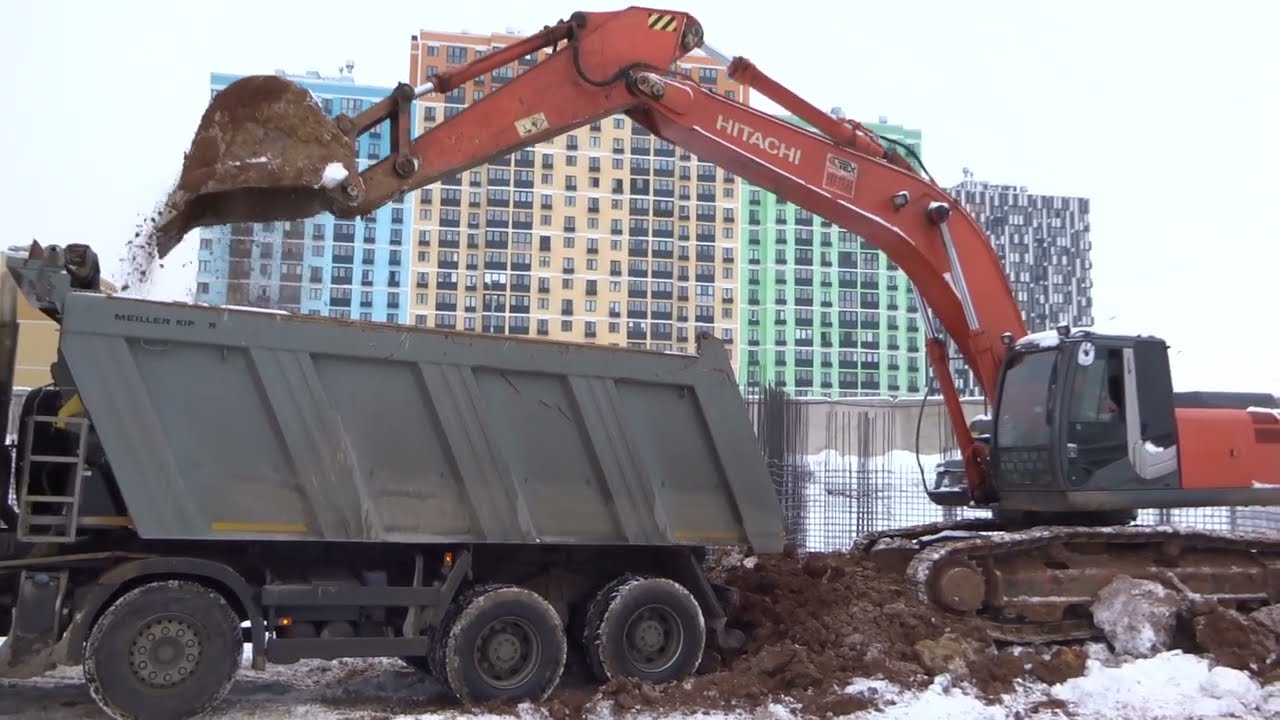 Разработка котлована и вывоз грунта компания Техоптимум - YouTube