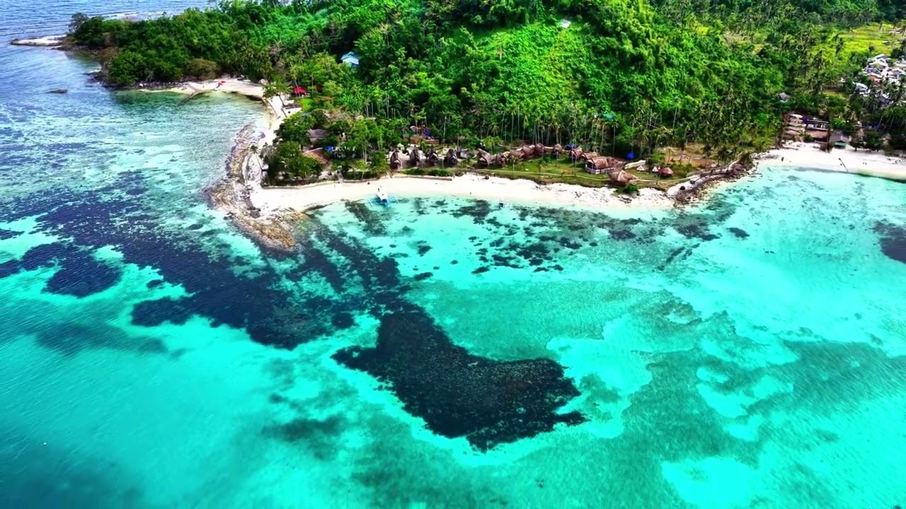 Island Paradise El Nido Palawan 🇵🇭 | Darocotan Island, Clear Blue Water Drone Footage 4K Philippines