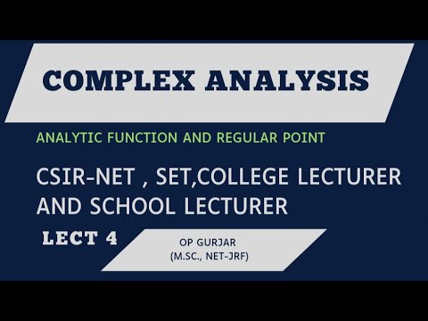 Analytic Function |Complex Analysis | Lect 4| #AnalyticFunction # ...