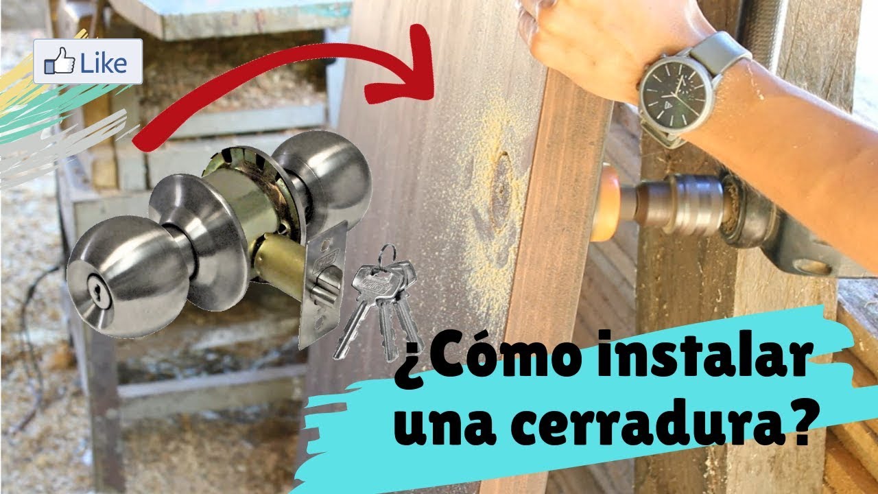 Cómo instalar una cerradura en una puerta de madera - YouTube