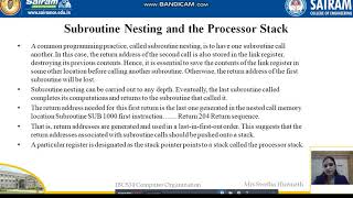 VIDEO LECTURE_18CS34_MODULE 1_SUBROUTINE  & PROCESSOR STACK_SWETHA HIREMATH
