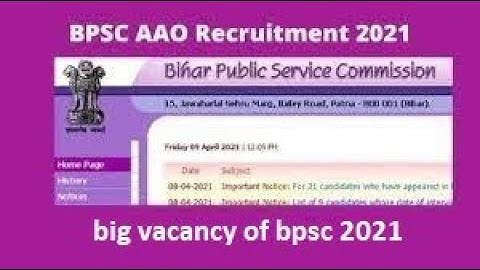 Bihar BPSC AAO Recruitment 2021 Apply Online Form II Assistant Audit Officer AAO Recruitment 2021