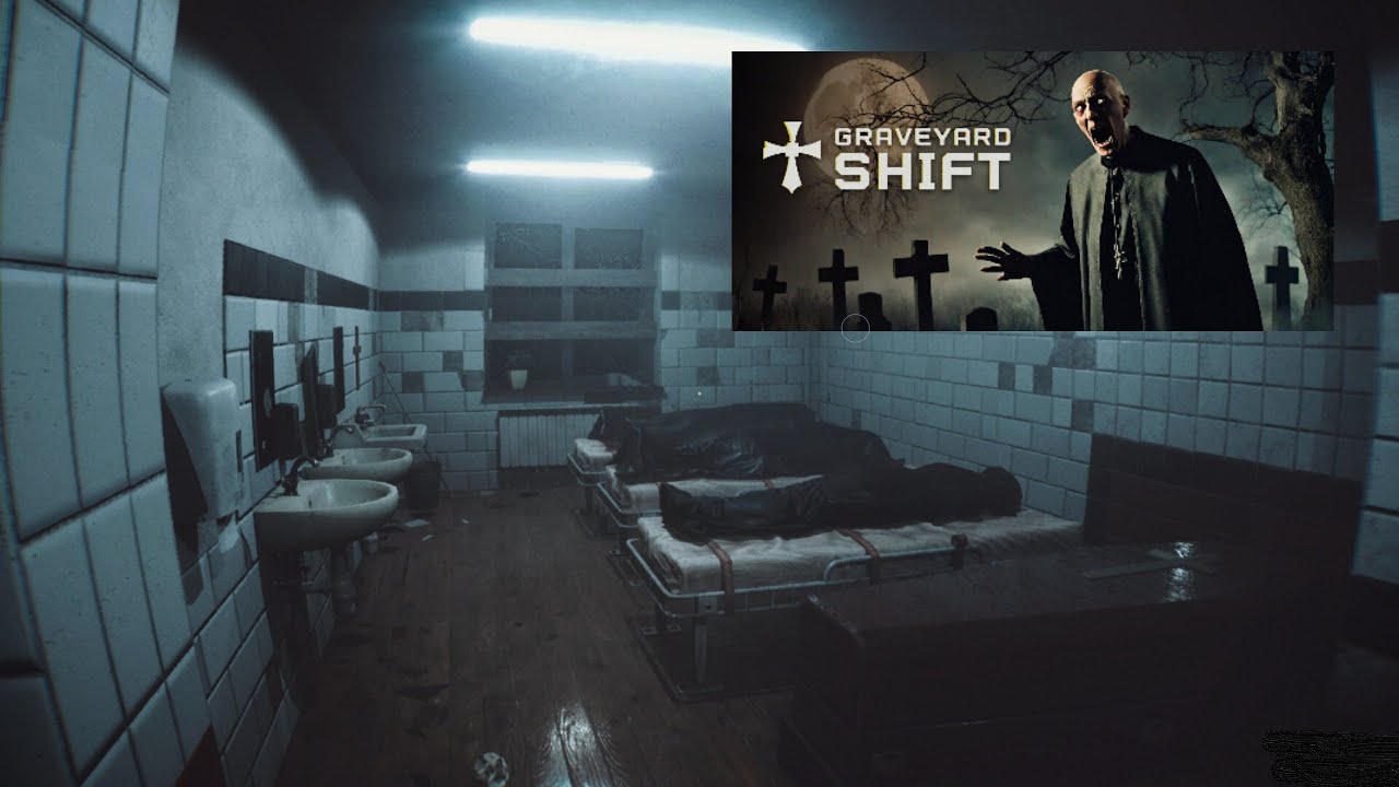 Graveyard Shift (2023). Озвучка на русском языке. Инди-хоррор-игра. Игрофильм