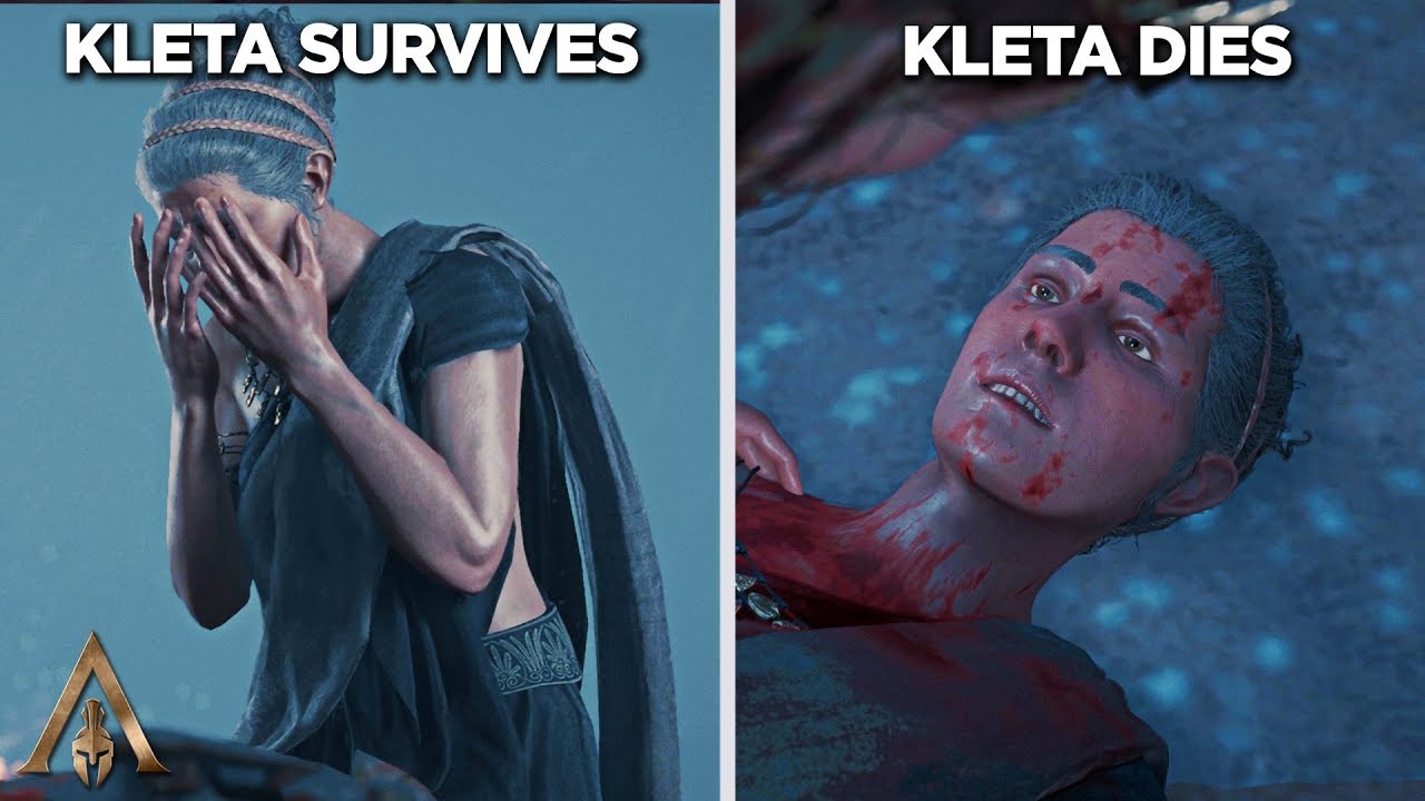 Kleta Survives vs Kleta Dies with Her Daughter (Tempest Death Scene) - Assassin's Creed Odyssey