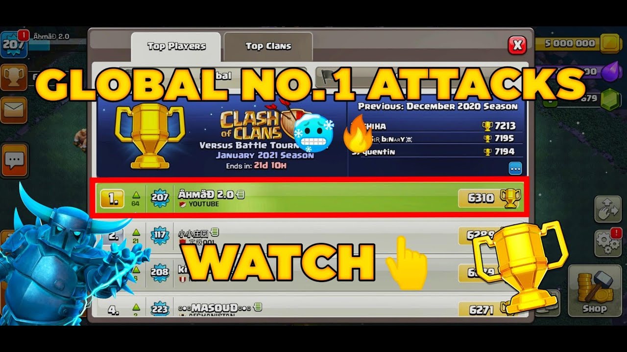 【ÅhmåÐ】(6310) TOP GLOBAL NO.1  ATTACK REPLAYS | COC | BH9