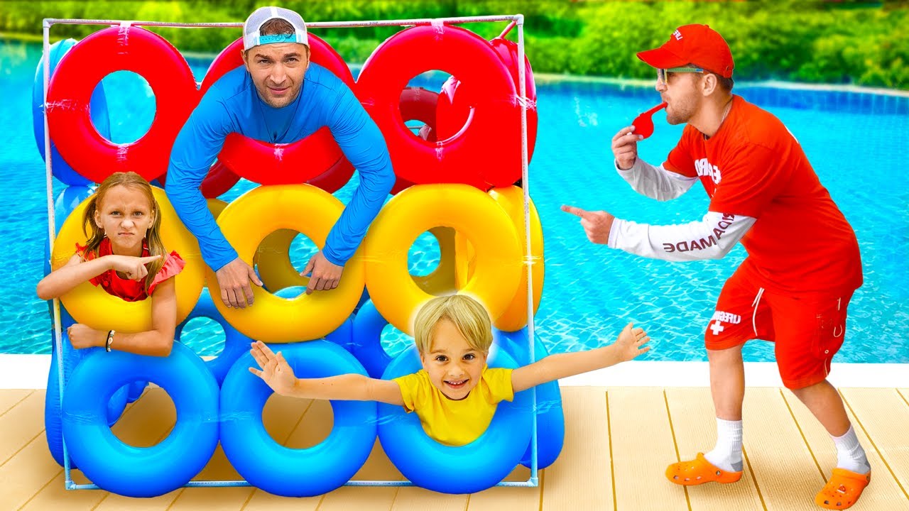 Дети следуют правилам игры в бассейне и другие полезные истории