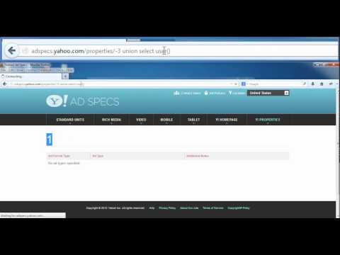 SQL Injection - http://adspecs.yahoo.com