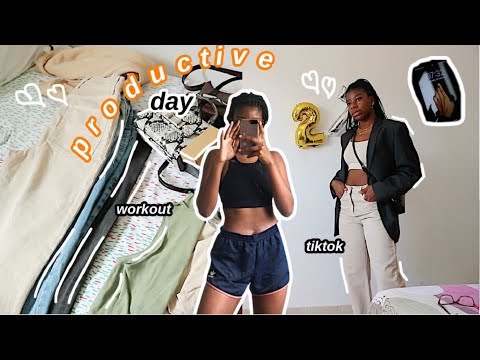 Semi-productive day in my life | workout, makeup, filming tiktoks
