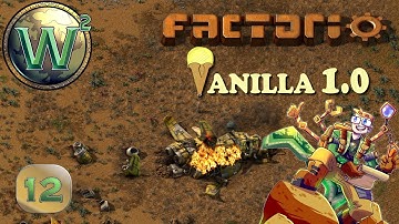 Factorio Vanilla 1.0, Episode 12: Biter Battles + Steel, Stone, Stone Bricks on the Bus - Let