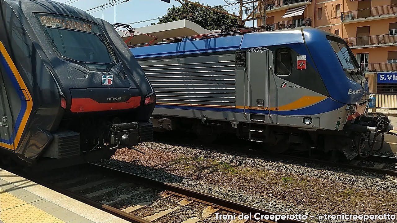 Treno Regionale 19414 + RV 4131 | Rock ETR521.066 | DTS E464.678 + E464.605 & MD | San Vincenzo