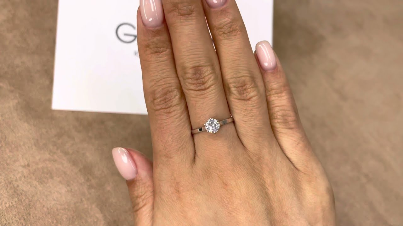 Кольцо с бриллиантом 0.55ct F/SI2 GIA