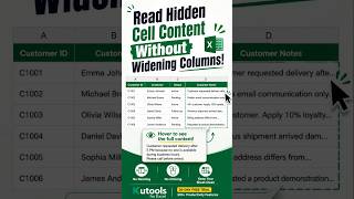 Read Hidden Cell Content Without Widening Columns in Excel