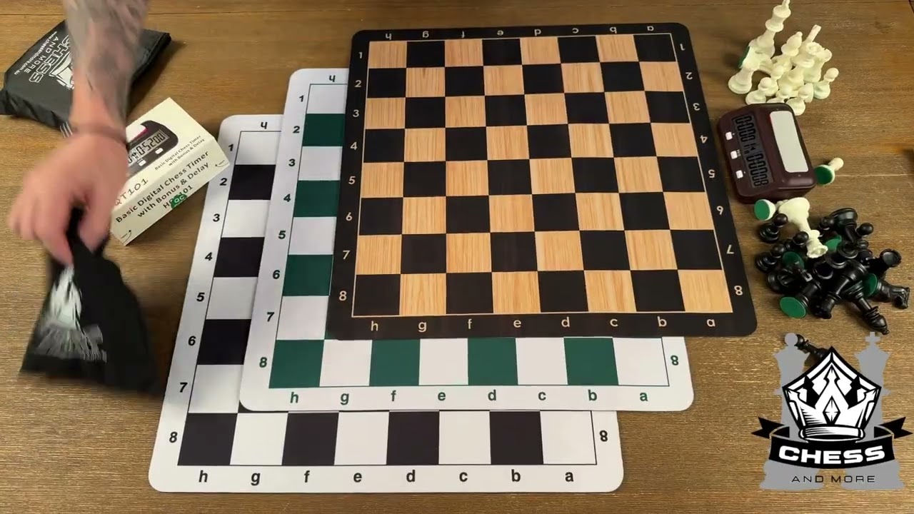 2-in-1 Tournament Chess & Checkers Set with Digital Chess Clock – Premium Game Bundle