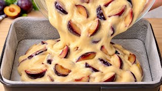 Omas berühmter 8-Löffel-Pflaumenkuchen in 5 Minuten! Keine Waage nötig!