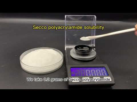 Demonstration of the dissolution of Secco polyacrylamide PAM in water