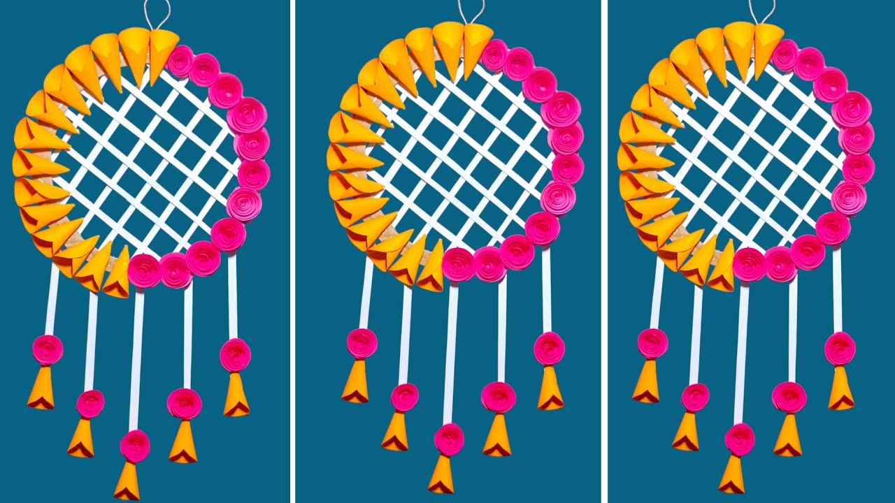 Beautiful Paper Wall Hanging / New Wall Hanging Craft Idea / Paper Craft Easy Flower Wall Hanging