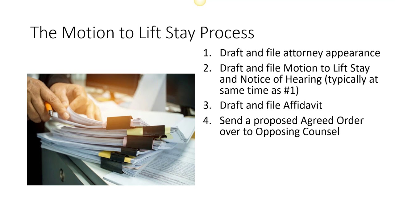 Bankruptcy Mot to Lift Stay Basics YouTube