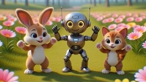 Cute Cartoon World – Bunny, Kitty & Robot | Happy 3D Kids Animation Song #carton2026 #carton2025