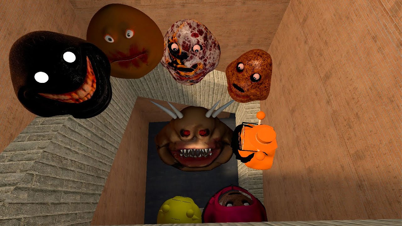 😱SPARTAN KICKING POU BOU FAMILY FROM BOU'S REVENGE Of POU and SCARY PINK POU in BIG MAZE Gmod