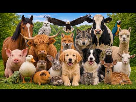 Cute Animal Sound Learn Wild and Farm Animals 🦒🐧🐱 Animal sound for kids
