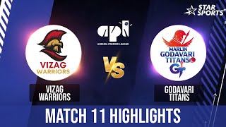 Andhra Premier League Highlights | Vizag Warriors seal the top spot with a win | #APLOnStar