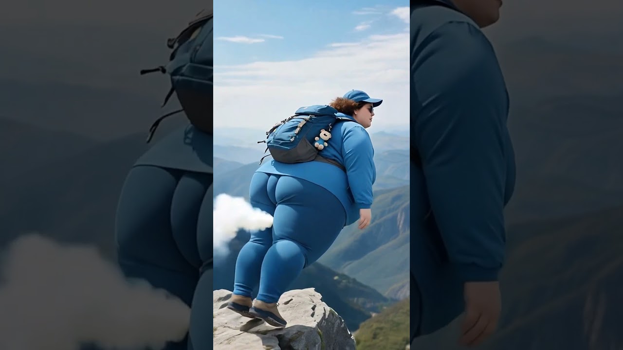 American Plus - sized Sister Conquers Mountain Peak, an Ultra - Shocking Outdoor Adventure