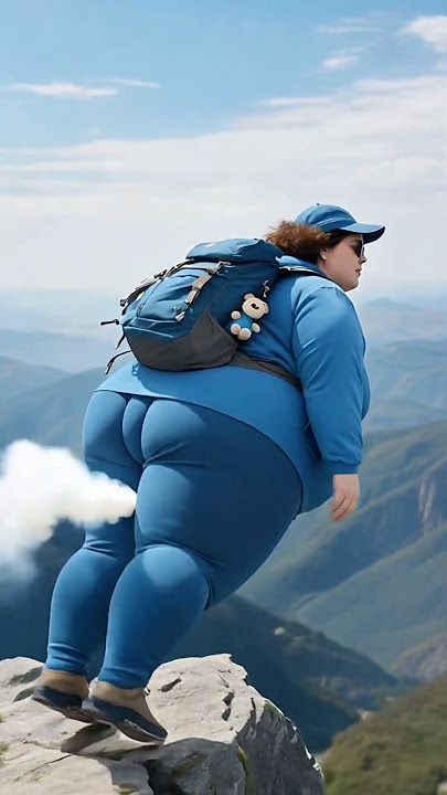 American Plus - sized Sister Conquers Mountain Peak, an Ultra - Shocking Outdoor Adventure