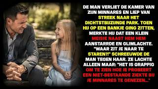 Hij verliet zijn minnares en liep verdrietig naar het park  Op een bankje vond hij echter