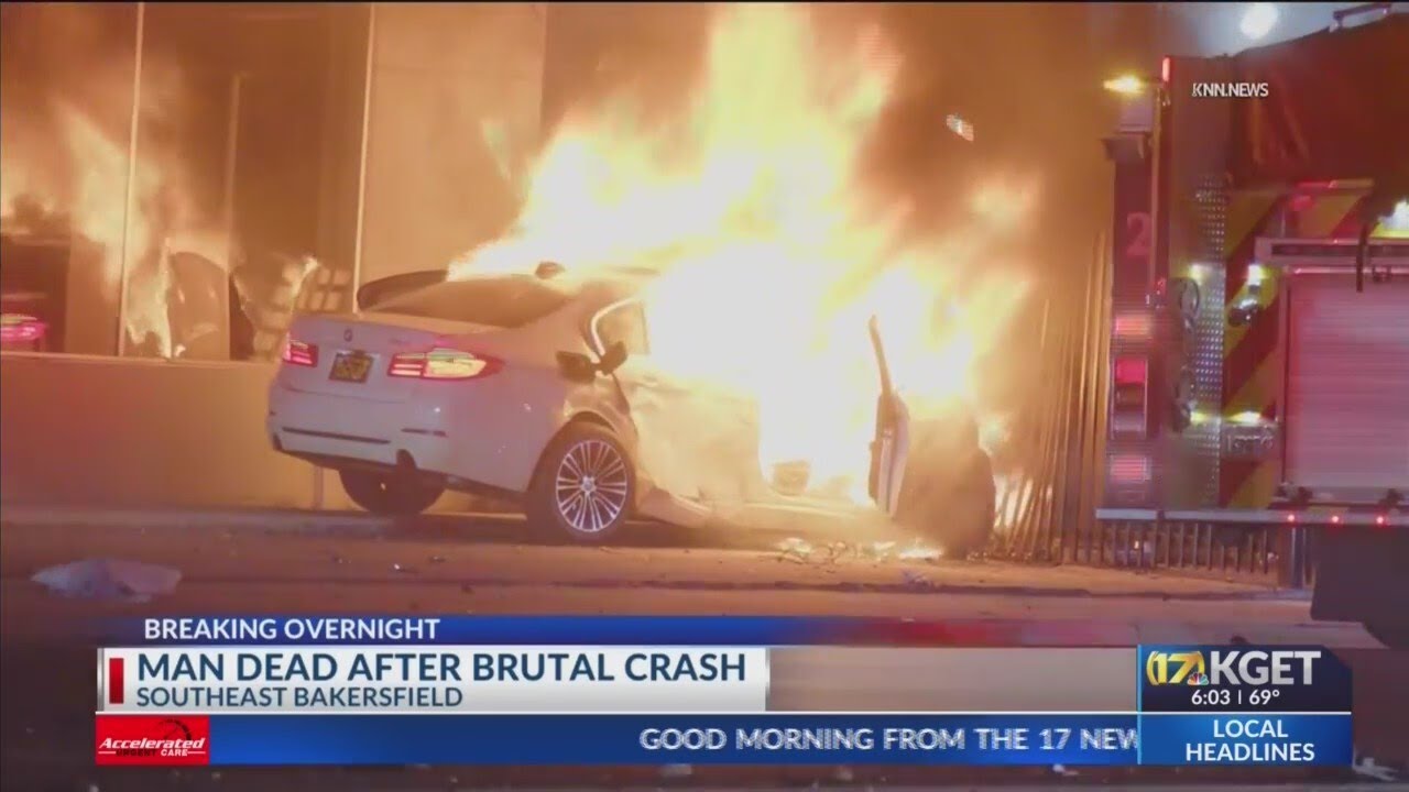 Deadly, fiery crash at Bakersfield intersection caught on video