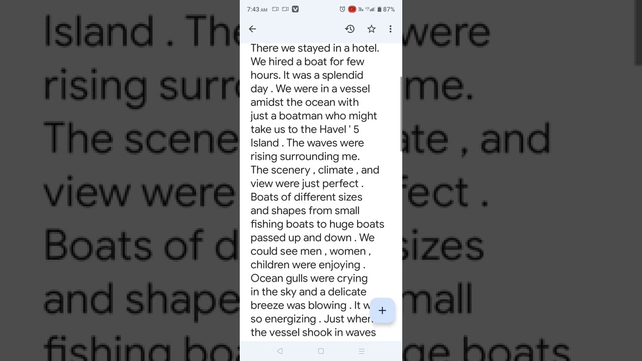 experience of a sea voyage writing