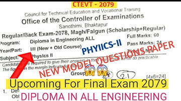 PHYSICS-II#QUESTIONS PAPER#MOST IMPORTANT QUESTIONS#PHYSICS#CTEVT 2079#N2 Tutorial