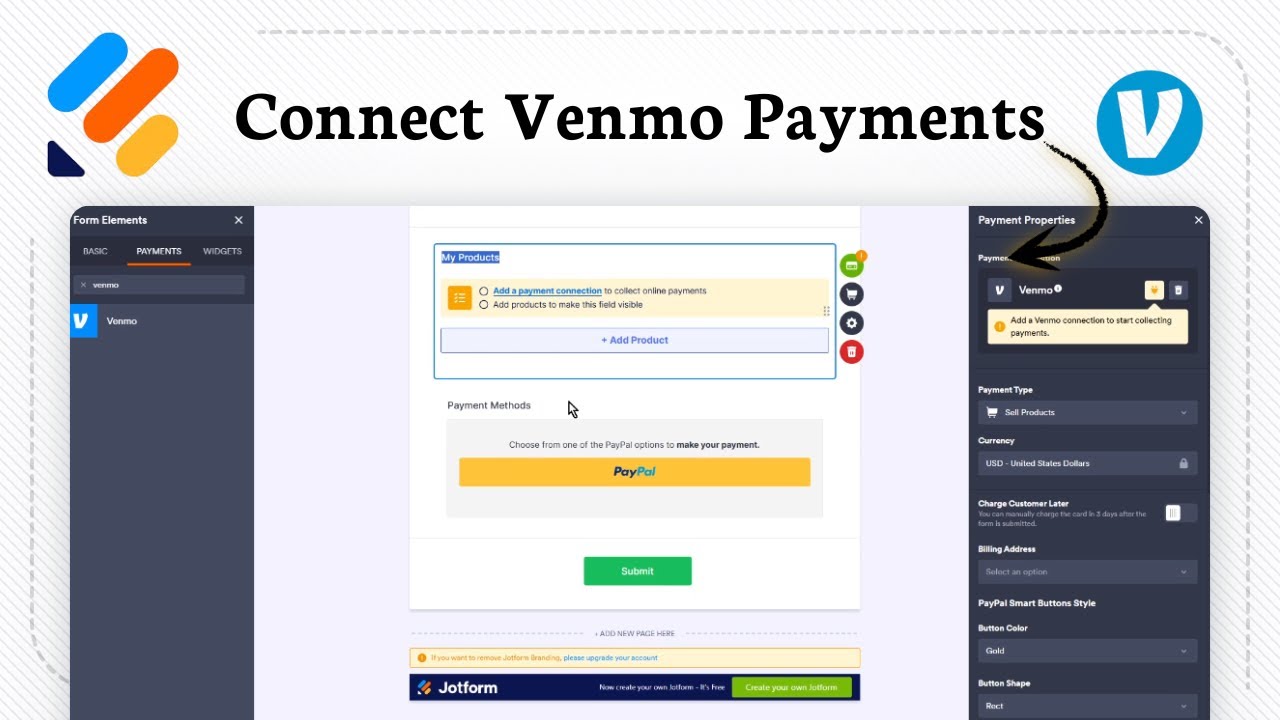 How to link Venmo to Jotform (Enable Mobile Payments)