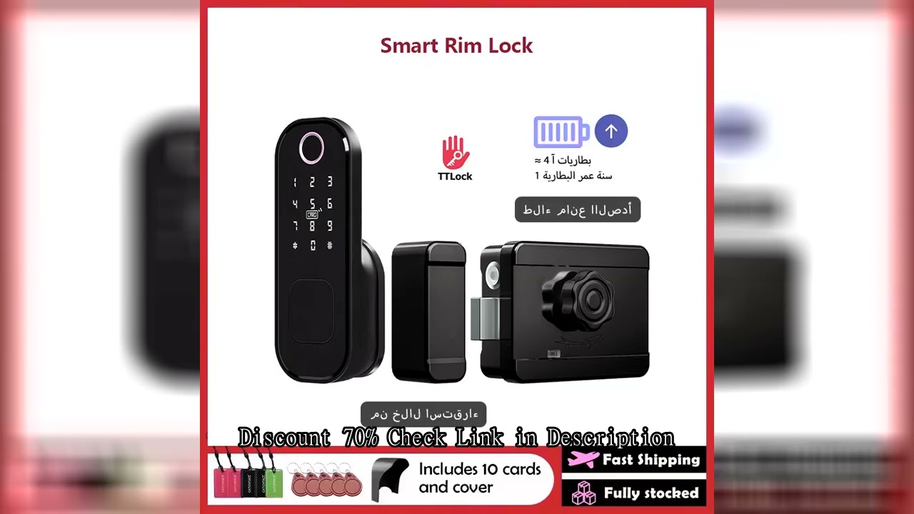 R5 PRO Rust Proof Coating Fingerprint TTLock App Outdoor Lock Remote Control Power Saving Code Smart