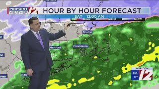 WPRI 12 Weather Forecast for 1/31/25:  Rain develops today.