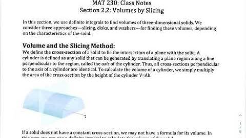 Calculus: Volume by Slicing, Disks and Washers - Part 1