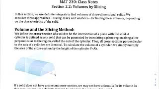 Calculus: Volume by Slicing, Disks and Washers - Part 1
